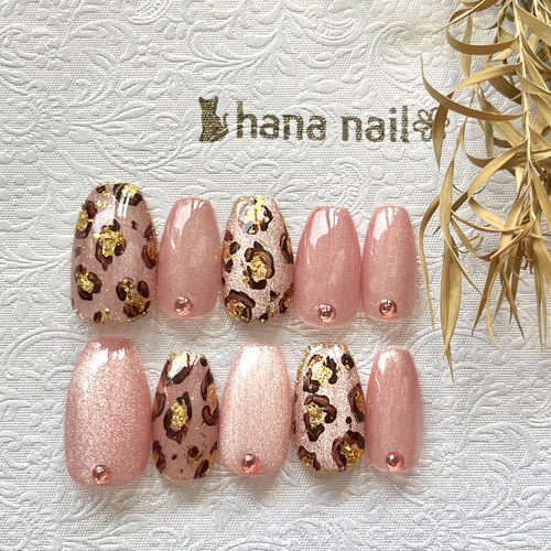 SALE ネイルチップ マグネット レオパードネイルチップ ネイルチップ  