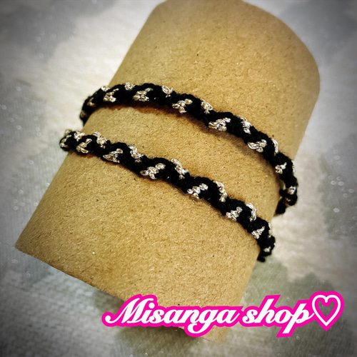 チェーン風 ミサンガ ブレスレット アンクレット キラキラ ラメ 可愛い