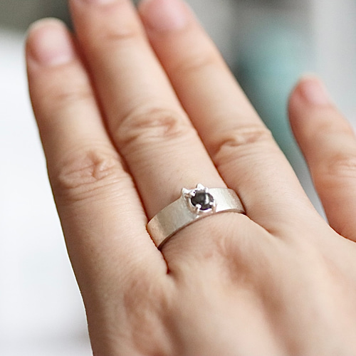 ネコさま専用　宝石ルース　フルオーダーリング ねこ守りシリーズ】猫ちゃんリング/ブルートパーズ | ジュエリー春日