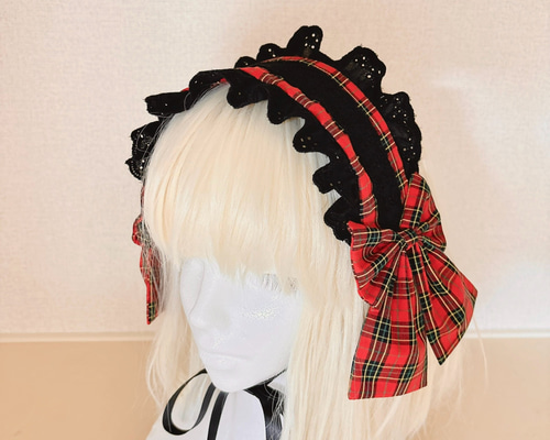 BODY LINE 赤黒チェック 帽子付きドレス プリーツ コスプレ衣装
