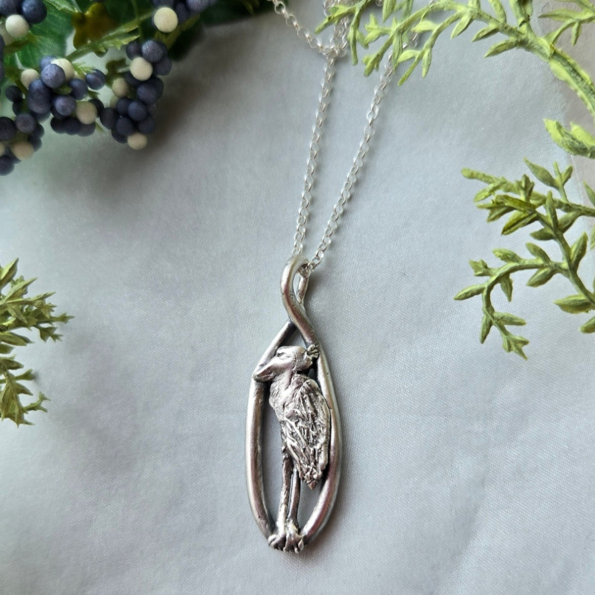 ハシビロコウペンダント　シルバーアクセサリー