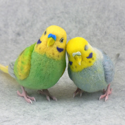 セキセイインコ レインボー エメラルド オス 1709094 羊毛フェルト