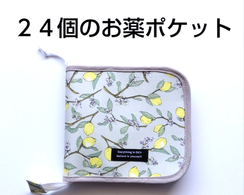 王家の紋章 ポーチ カレンダー クリアファイル 春の日に愛を ポーチ型お薬カレンダー (レモン柄 グリーン) ポーチ ちこshop