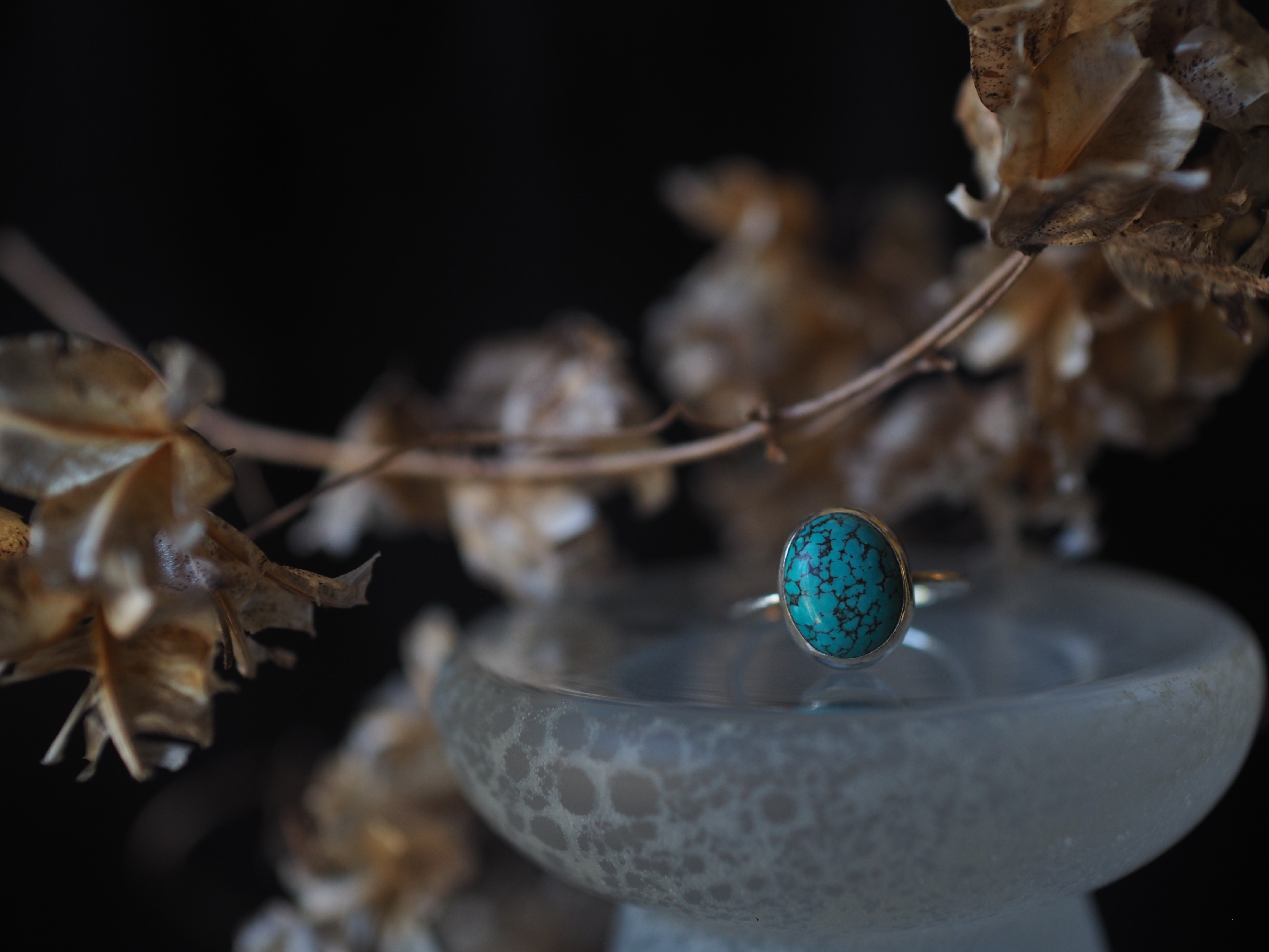turquoise silver ring (ukon)