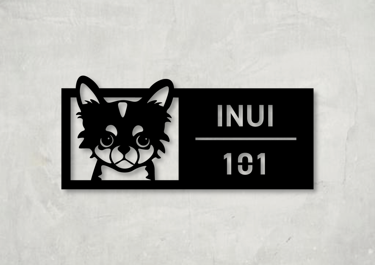 かわいい犬の表札【ウチノコ】オーダーメイド 選べる犬種 ステンレス