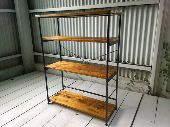 新作】アイアン ウッド ベーシックラック （ 多用途オープンラック