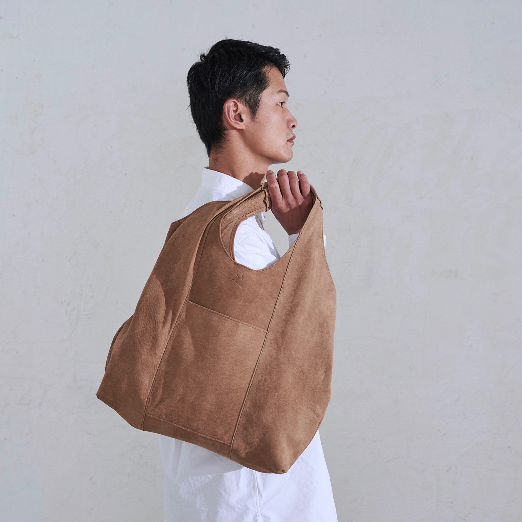 【ジビエ鹿革・ジビエレザー】ENISICA オニシカ・トートバッグ【茅葺／自然と共存する本州の里山にちなんだキャメル】