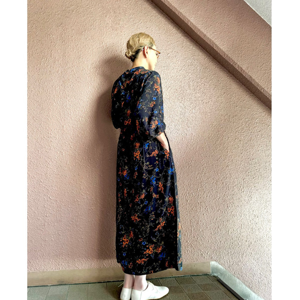 選擇您的尺寸❤️ 超輕盈❤️ 修身顯瘦❤️ 時尚優雅連身裙❤️ 飄逸面料❤️ 復古花朵 第10張的照片