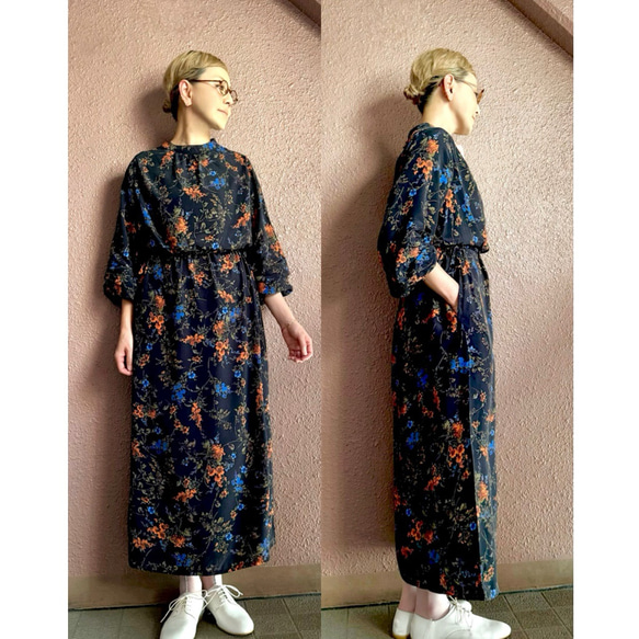 選擇您的尺寸❤️ 超輕盈❤️ 修身顯瘦❤️ 時尚優雅連身裙❤️ 飄逸面料❤️ 復古花朵 第12張的照片