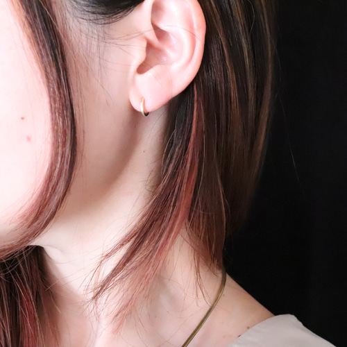freckle.【1.5 SSS×つちめ×真鍮×片耳用 】極小フープピアス/メンズ