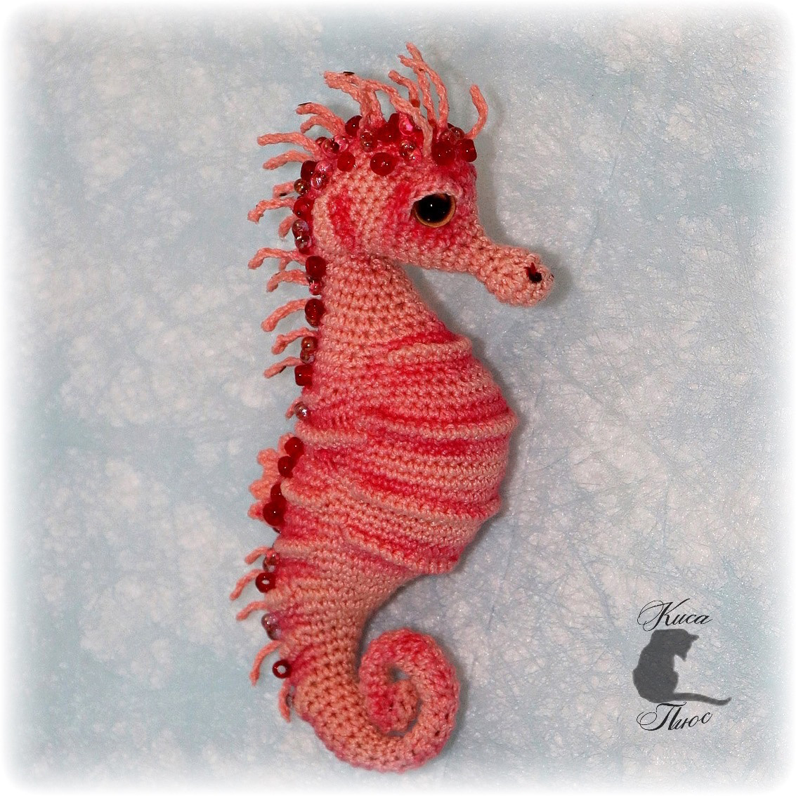 ☆送料無料☆あみぐるみタツノオトシゴ (キーホルダー)(2)