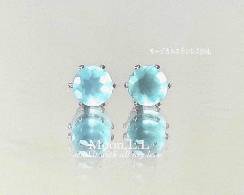 シルバーピアス スタッドピアス クロス 十字架 ブルー 青 プチ