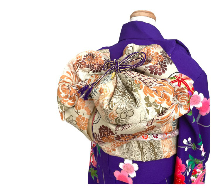 七五三 7歳 大寸 飾り帯 鶴松柄