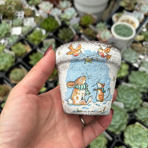 176、リメイク缶 ピッチャー（大）わんちゃんとエプロン リメイク鉢  