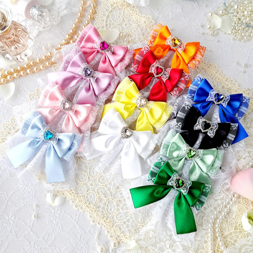 推し活グッズ リボン 大きめ おしゃれ ピンク 推し色 ヘアリボン 量産