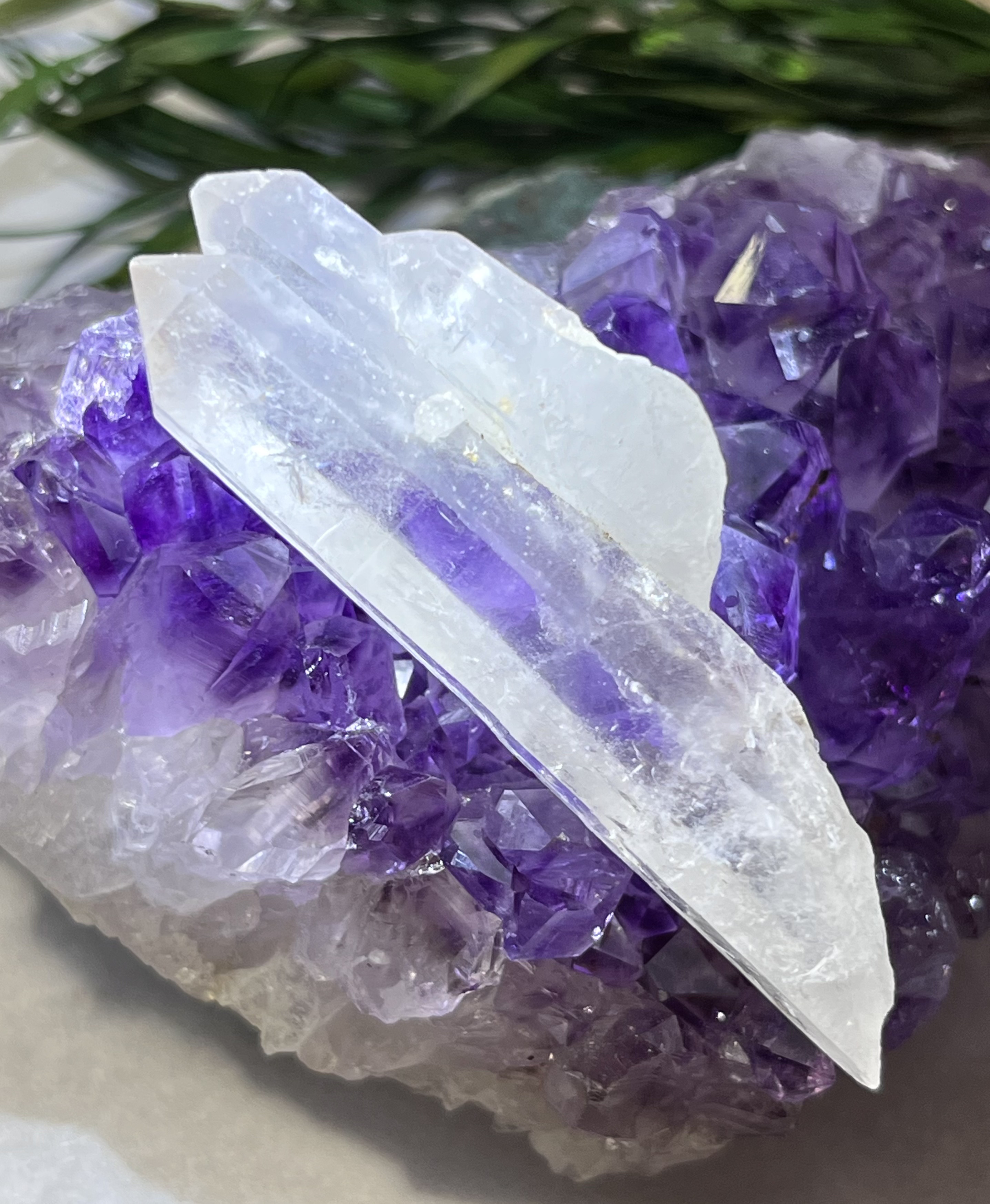 ダブルチャネリング✨ ピンクレムリアンシードクリスタル原石ポイント