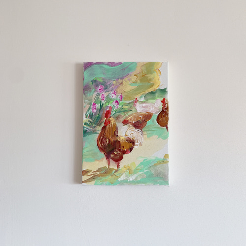原画】ニワトリの絵 絵画 Hang 通販 18277592｜Creema(クリーマ)