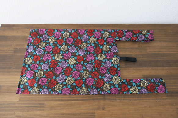 【送料無料】エコバッグＬサイズ・薔薇柄（ブラウン） 3枚目の画像