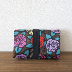 【送料無料】エコバッグＬサイズ・薔薇柄（ブラウン） 4枚目の画像