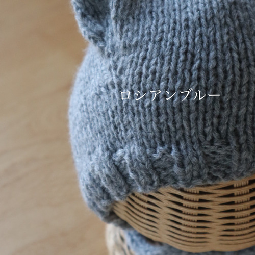 まる猫耳ボンネット キッズベビー帽子 ニット帽 帽子(ベビー・キッズ