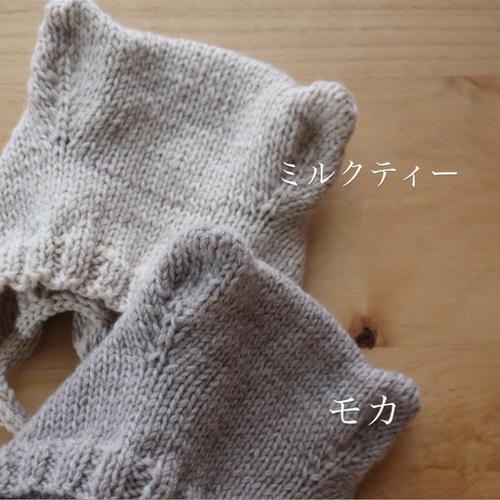 holiday ケーブルニットベビーボンネット