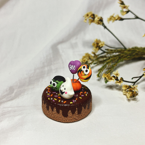 ミニチュア ハロウィンケーキ♡ ハロウィン飾り かぼちゃ おばけ