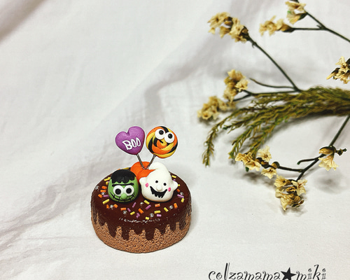 ミニチュア ハロウィンケーキ♡ ハロウィン飾り かぼちゃ おばけ