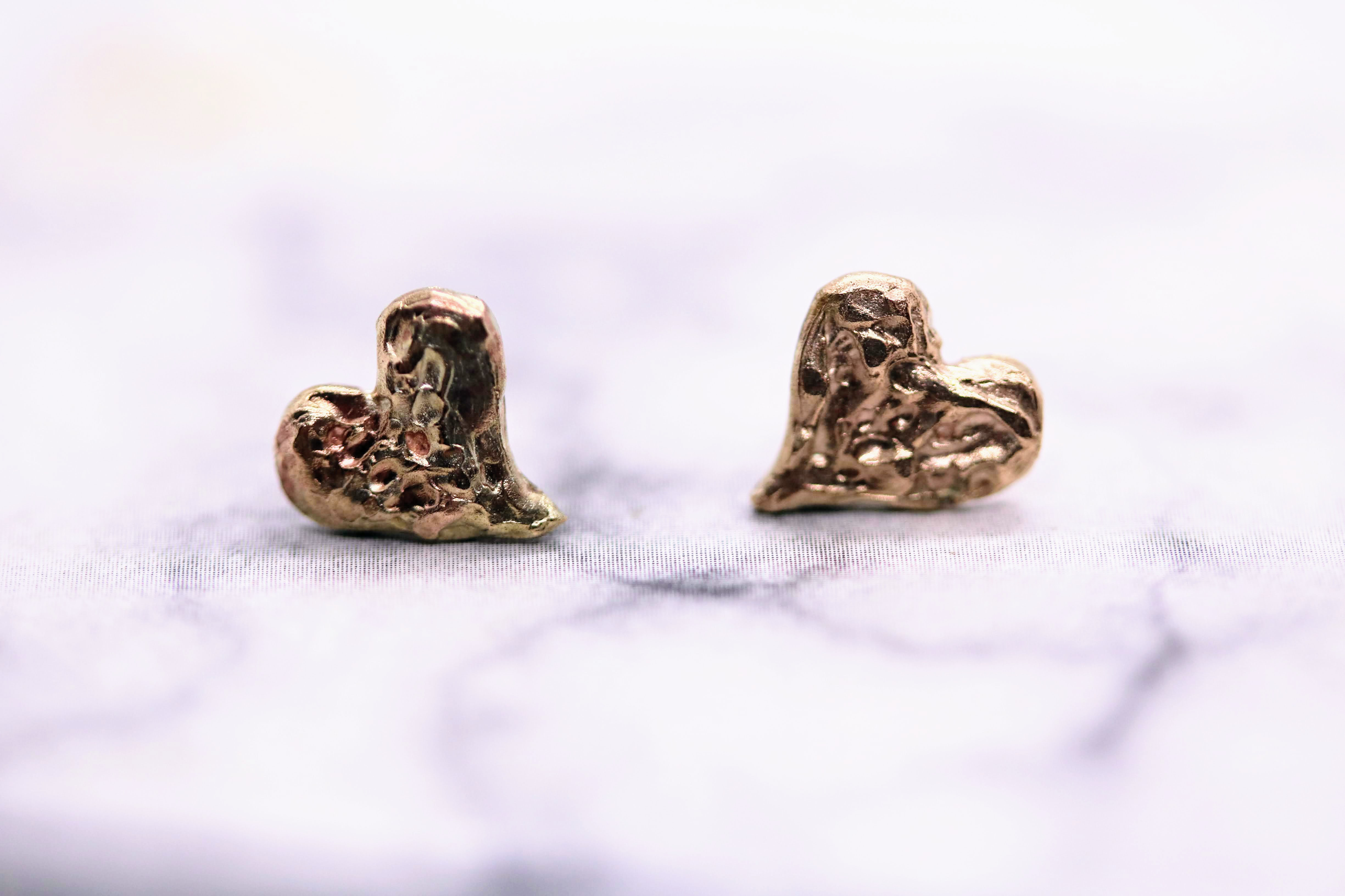 Heartfelt Note Gold Earrings　受注生産