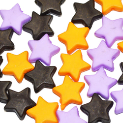 訳あり品 ハロウィンカラー ミックス アクリル製 星型 スター 8～9mm ビーズ 10コ入り CT059 汚れバリ有り 1枚目の画像