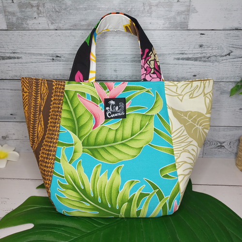 ハワイアンのトートバック パッチワークバック 2024 ハワイアンキルト