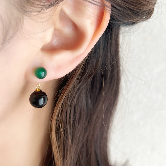 JORIE】大人の個性 2way 揺れる大人のオニキス サージカルステンレス