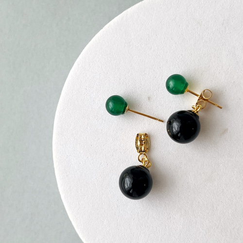 JORIE】大人の個性 2way 揺れる大人のオニキス サージカルステンレス