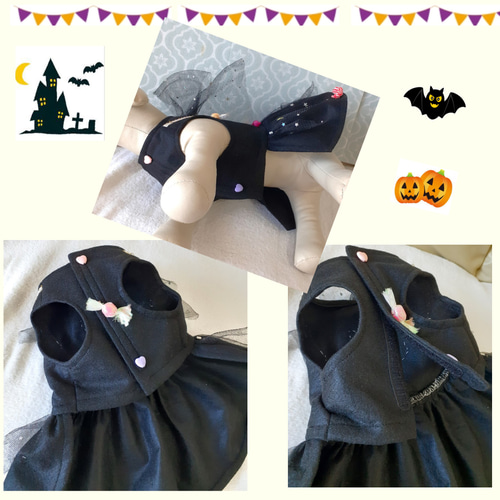 犬服ハンドメイド♡ミィモ♡ハロウィンワンピース♡ヘッドドレス 95cd14c3cc137127bedec58b4283d8