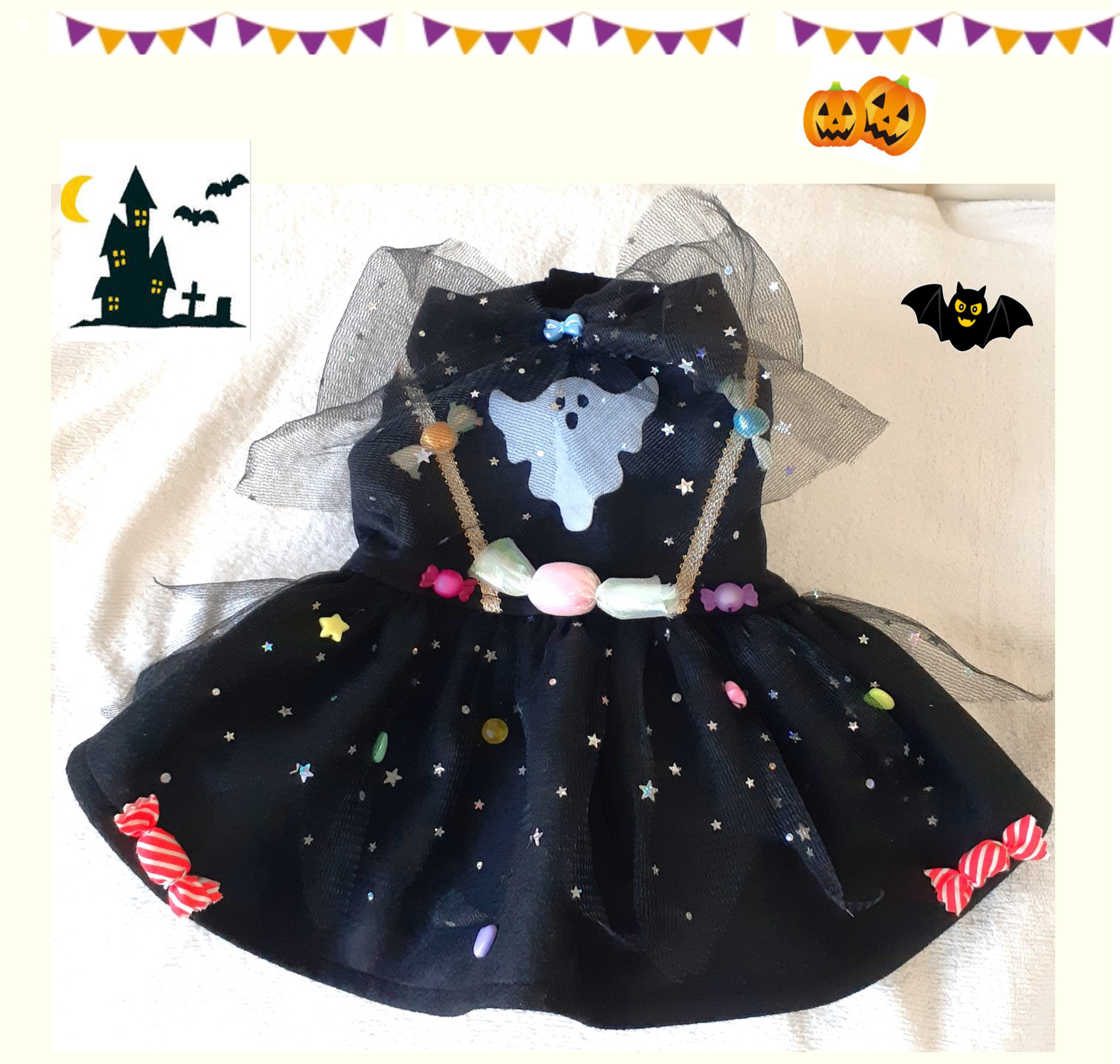犬服ハンドメイド♡ミィモ♡ハロウィンワンピース♡ヘッドドレス 95cd14c3cc137127bedec58b4283d8
