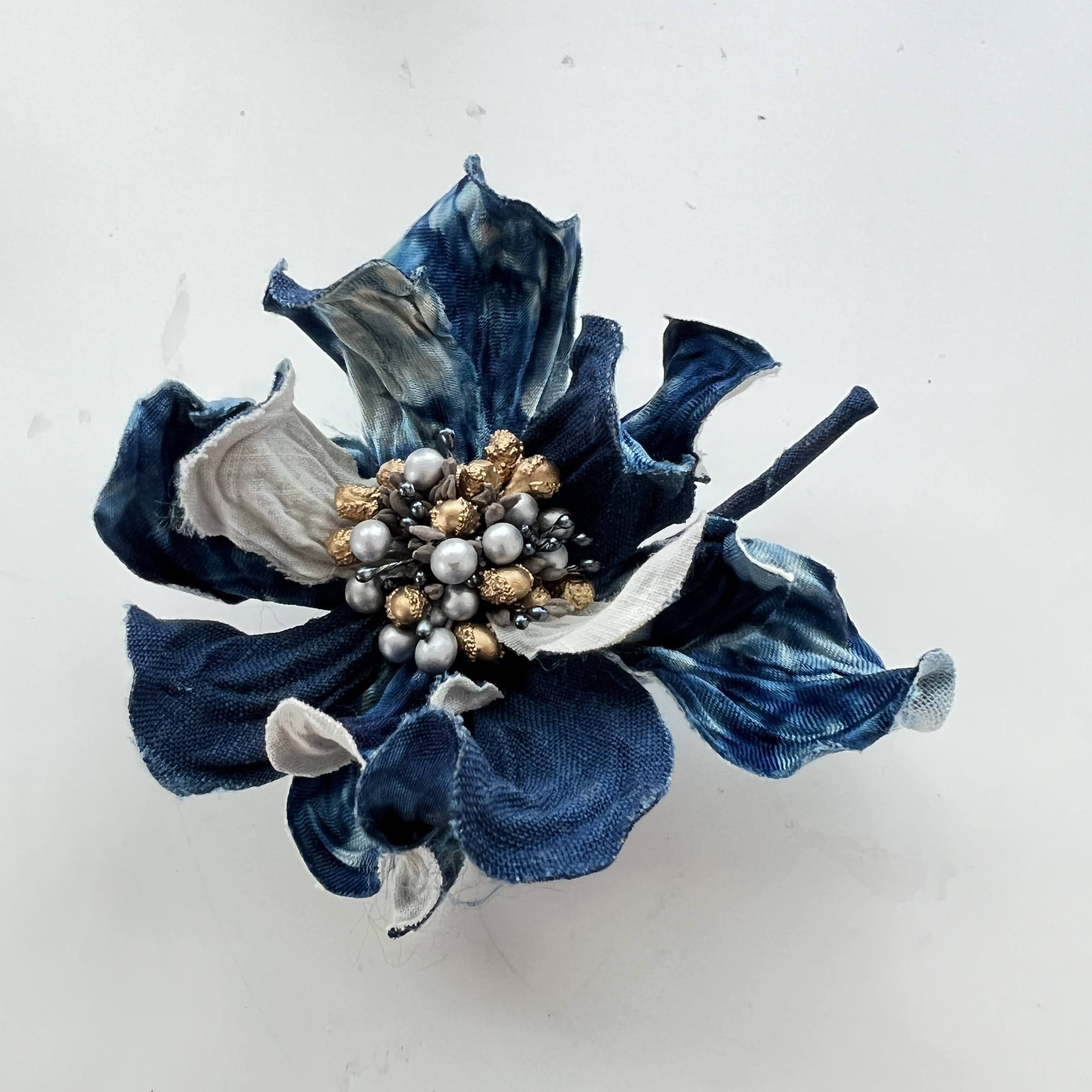 風に咲く花　藍染　87-201