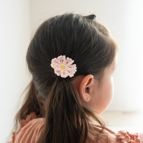 小さめ可憐なコスモスツインヘアゴム 秋桜 秋 ゴム交換可 キッズ 親子