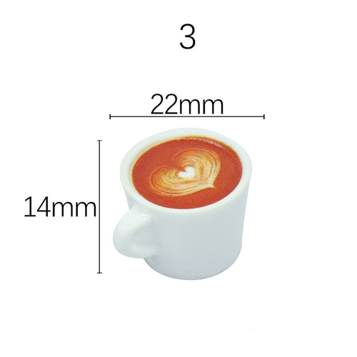 ミニチュアコーヒーラテ カフェラテ ソーサー付き 2点セット 5種