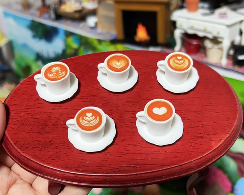 ミニチュア　カフェラテ　デコレーション　パーツ　飾り ミニチュア ミニチュアフード カフェラテ かわいい インテリア