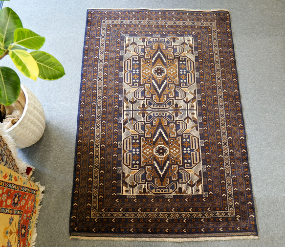 140×95cm トライバルラグ　バルーチ族　ヴィンテージラグ ペルシャ絨毯 140×95cm トライバルラグ バルーチ族 ヴィンテージラグ ペルシャ絨毯