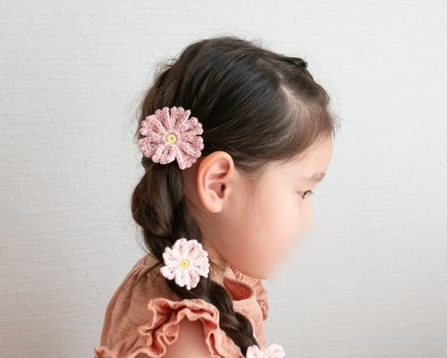 コスモス♡ベビーヘアクリップ　ヘアゴム コスモス♡ベビーヘアクリップ ヘアゴム