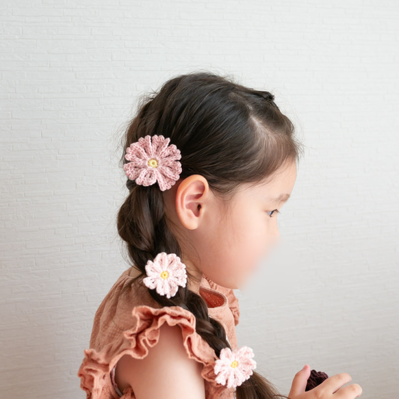 ふんわり大きめコスモスヘアゴム 秋桜 秋 ゴム交換可 キッズ