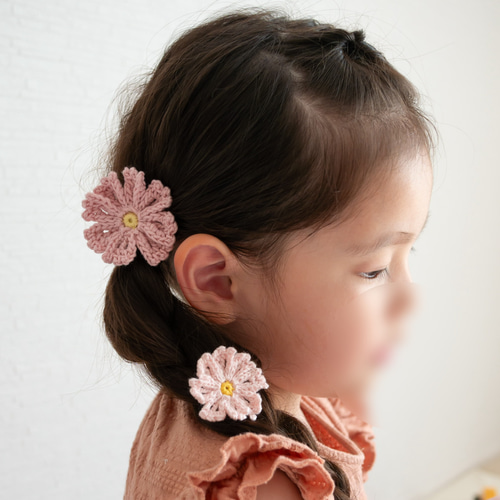 ふんわり大きめコスモスヘアゴム 秋桜 秋 ゴム交換可 キッズ 親子
