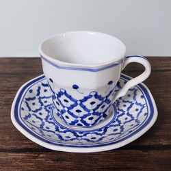 ブルーセラドン深皿 フラワー セラドン焼き タイ食器 大皿 サラヤシキ