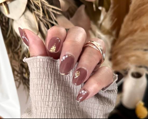 大人のレッドブラウン ネイルチップ ブライダル ウエディング 結婚式