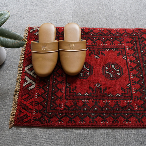 64×48cm トルクメン ボハララグ 手織り絨毯 トライバルラグ