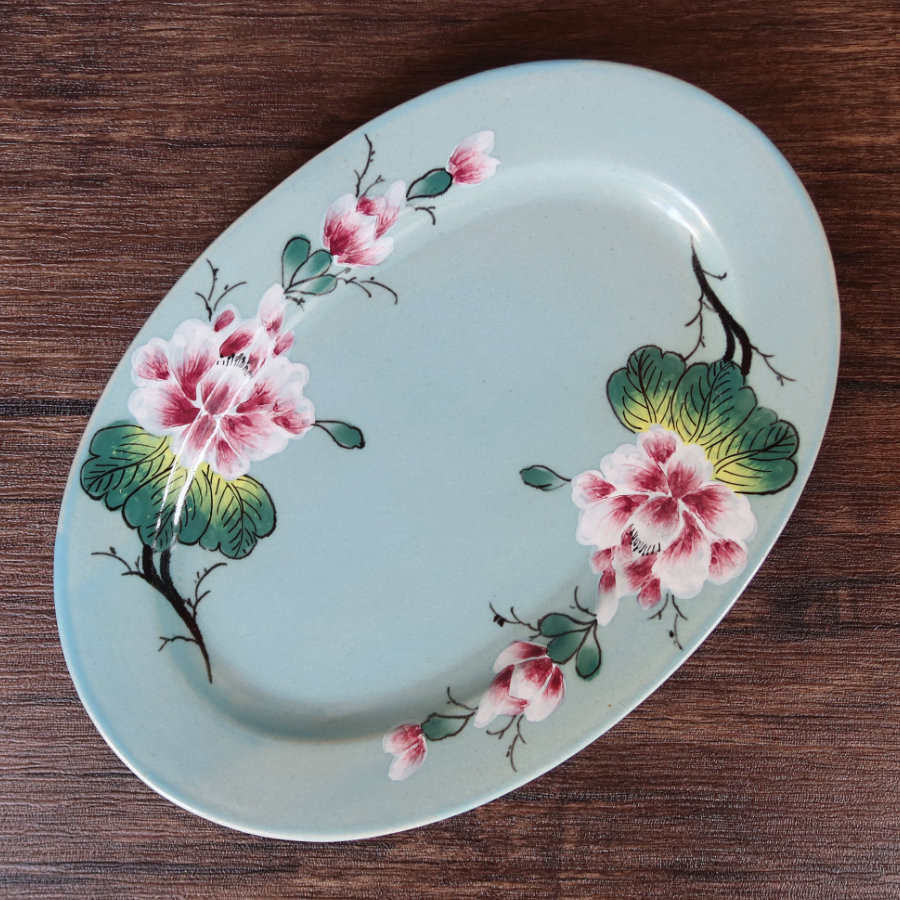 ヘレンド　パーティープレート　チューリップの花束　レトロオーバル型大皿　美品 ヘレンド チューリップの花束 BT-1 00724-0-00／724 ティー