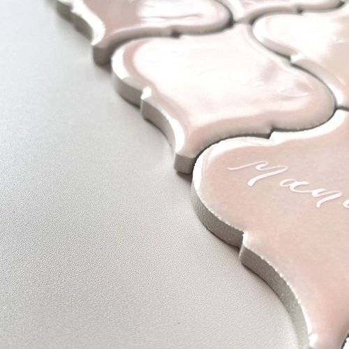 タイル席札 (ピンク) ウェディング くすみカラー 結婚式 ペーパー