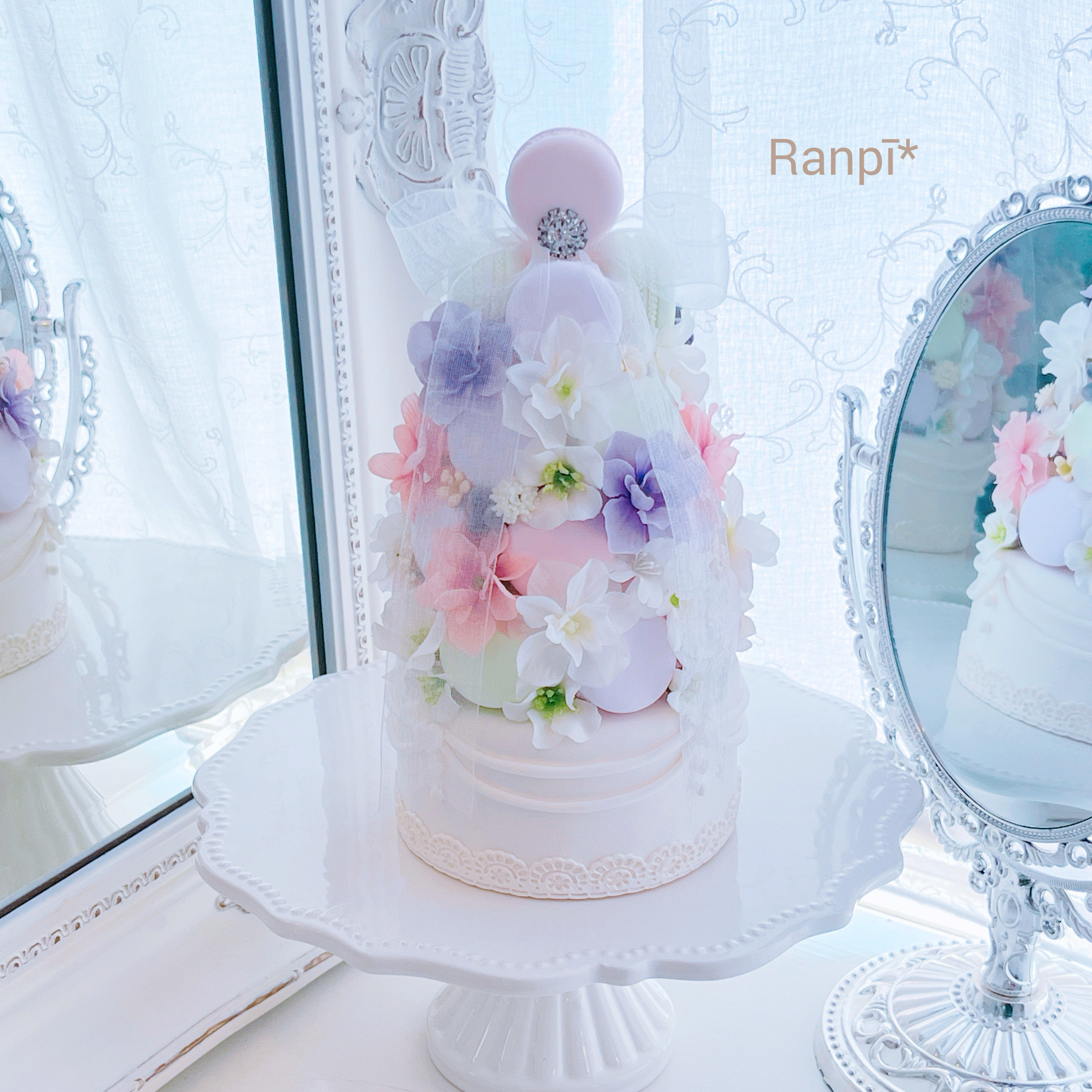 クレイケーキ*紫陽花マカロンタワー