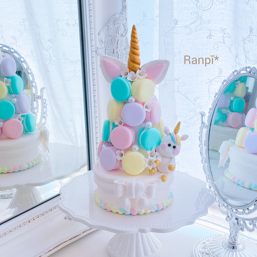 クレイケーキ*マカロンタワー*ユニコーン その他インテリア雑貨