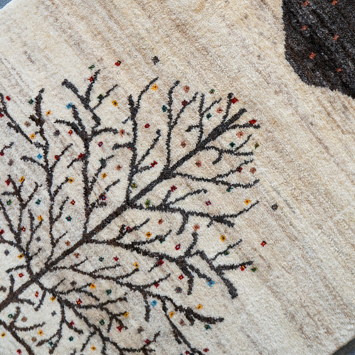 141×86cm ペルシャ手織り 絨毯 カシュクリ ギャッベ fine quality